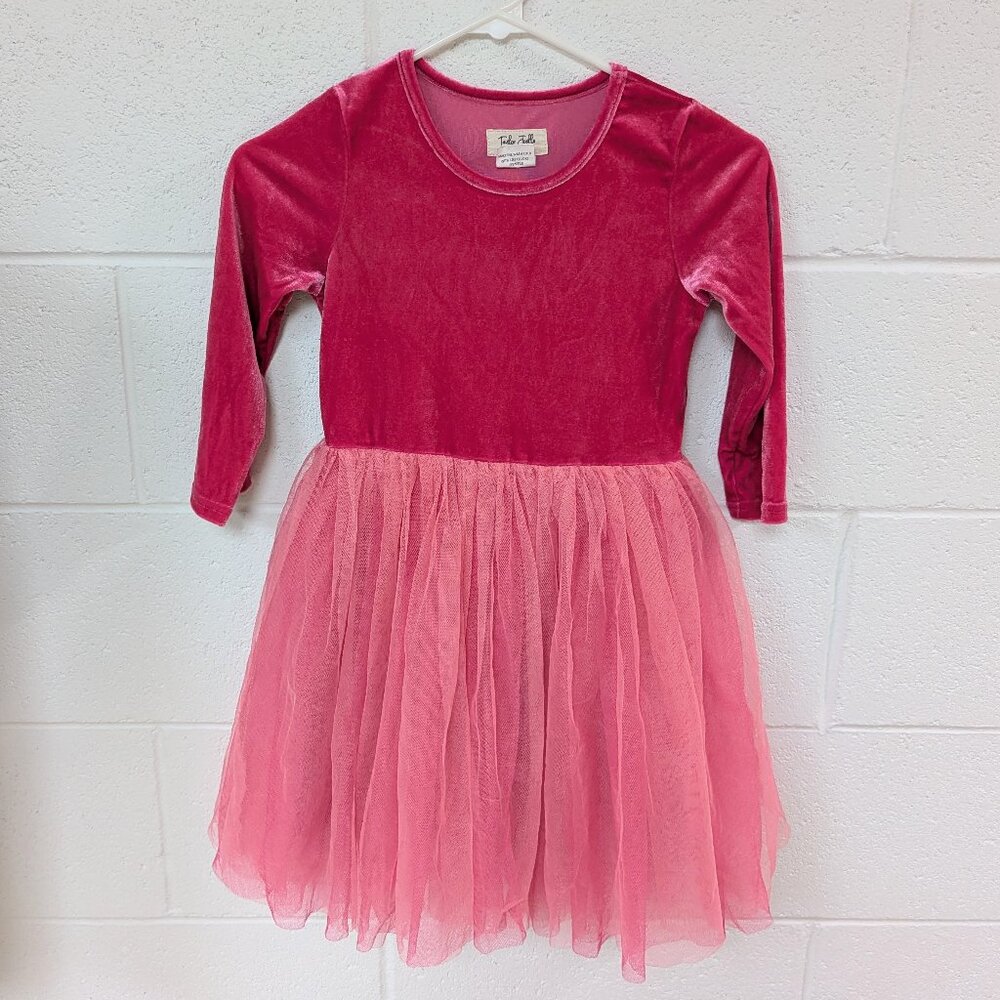 Taylor Joelle Velvet/Tulle Pink Dress, 8